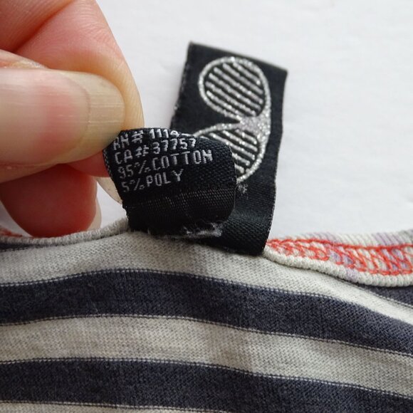 VonZipper Mens Gray Blue/Black Stripe Tank Top Size M Pocket Summer Cotton Blend - Picture 7 of 15